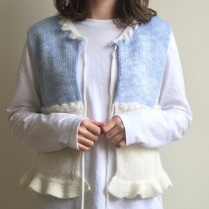 Blue and White Sleeveless Vest NWT